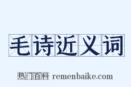 毛诗近义词是什么意思的图片